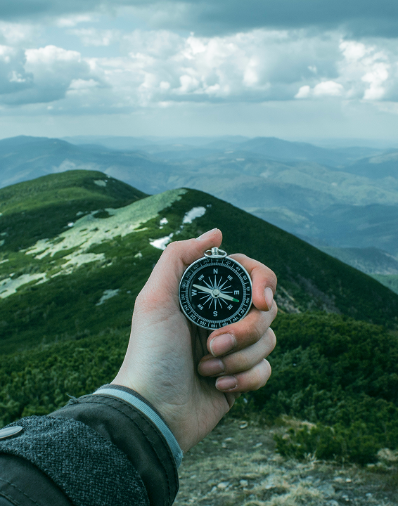 Compass in hand